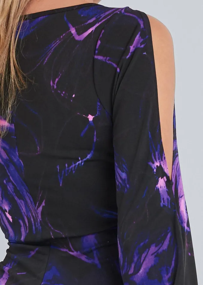EMBELLISHED FLORAL TOP Black Multi Women VENUS Night Out Tops