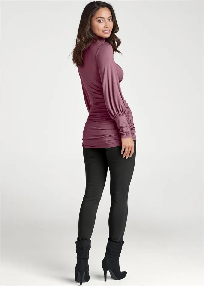 Embellished Mockneck Top Mauve Women VENUS Night Out Tops