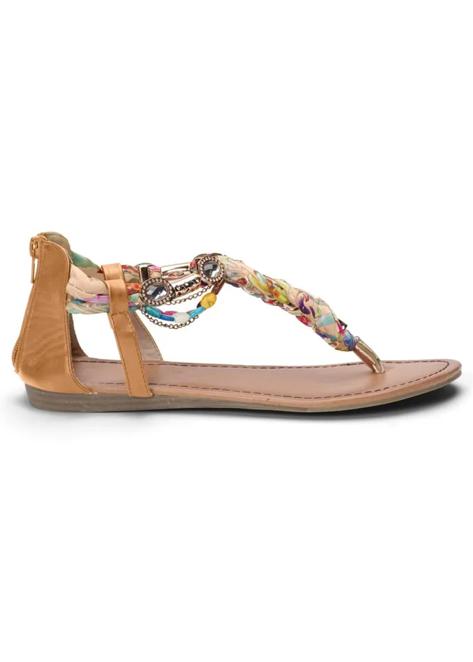 EMBELLISHED ROPE SANDALS Tan Women VENUS Casual