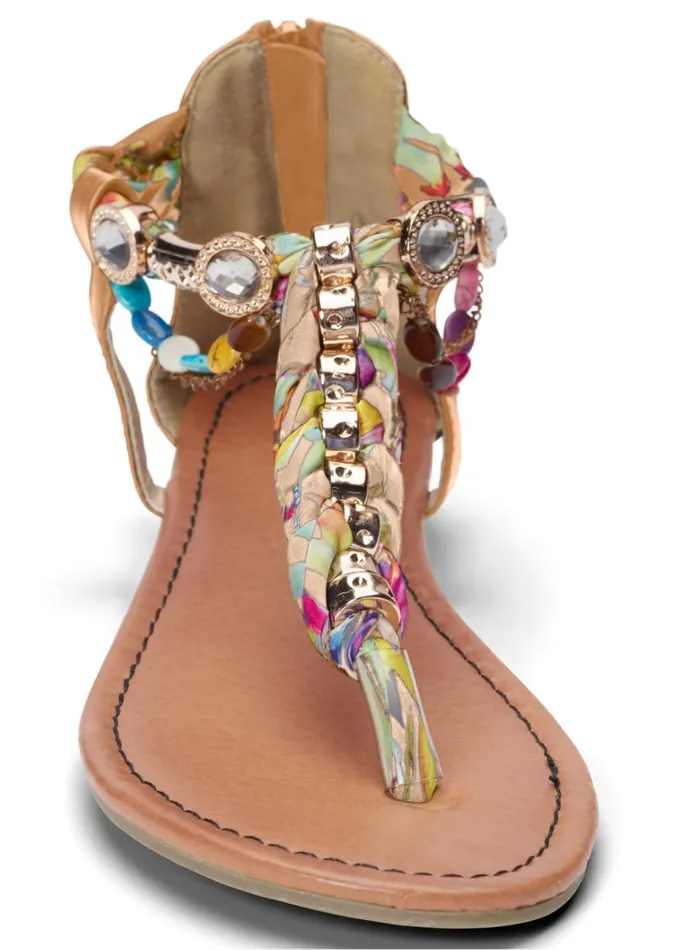 EMBELLISHED ROPE SANDALS Tan Women VENUS Casual