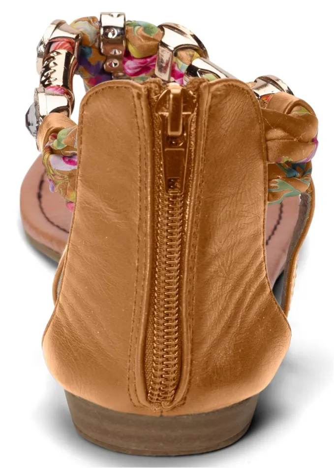 EMBELLISHED ROPE SANDALS Tan Women VENUS Casual