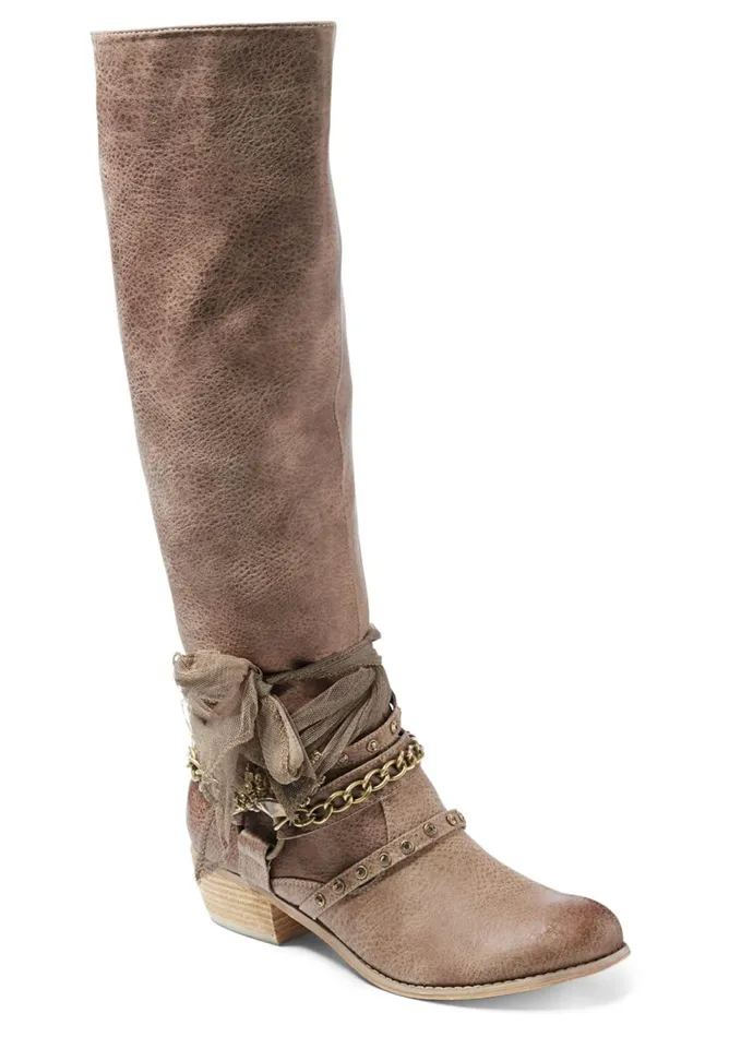 EMBELLISHED WESTERN BOOTS Taupe Women VENUS Boots and Booties