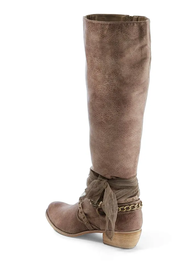EMBELLISHED WESTERN BOOTS Taupe Women VENUS Boots and Booties