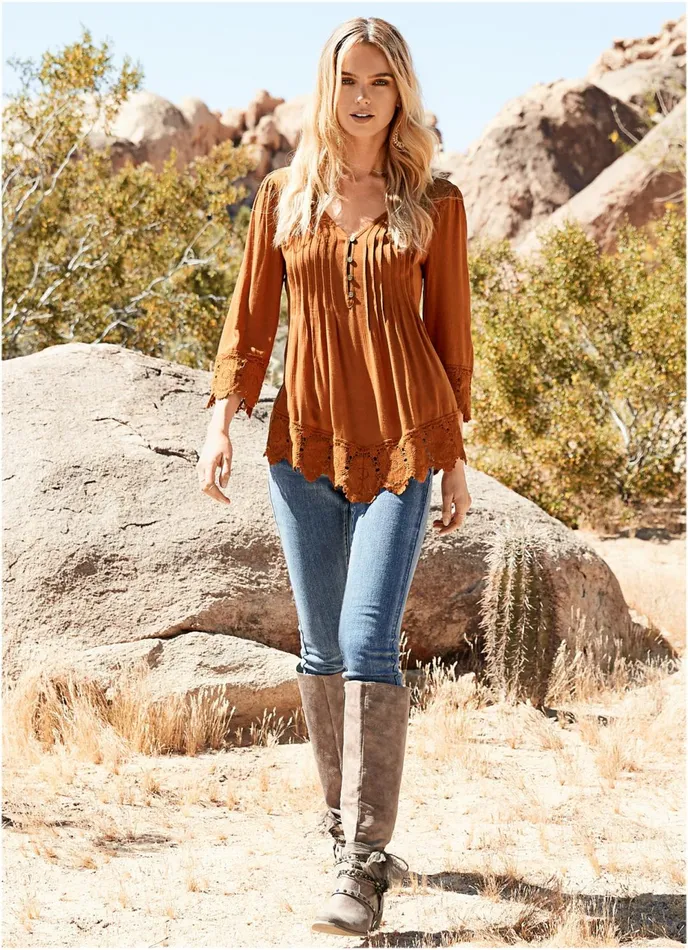 EMBELLISHED WESTERN BOOTS Taupe Women VENUS Boots and Booties