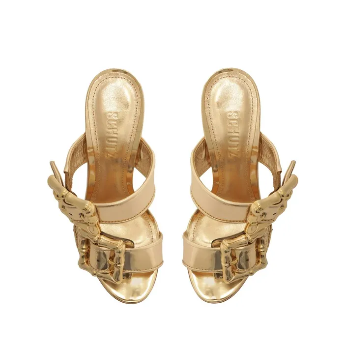 Enola Specchio Sandal Gold Women Schutz Shoes Enola