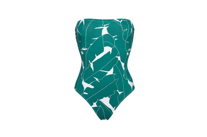 ERES Alligator Bustier OnePiece Imprime Bananiers Jungle Women OnePiece Swimsuits