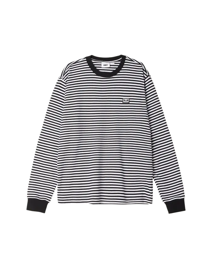 EST WORKS LS STRIPE TSHIRT Black Multi TOPS OBEY Clothing Men