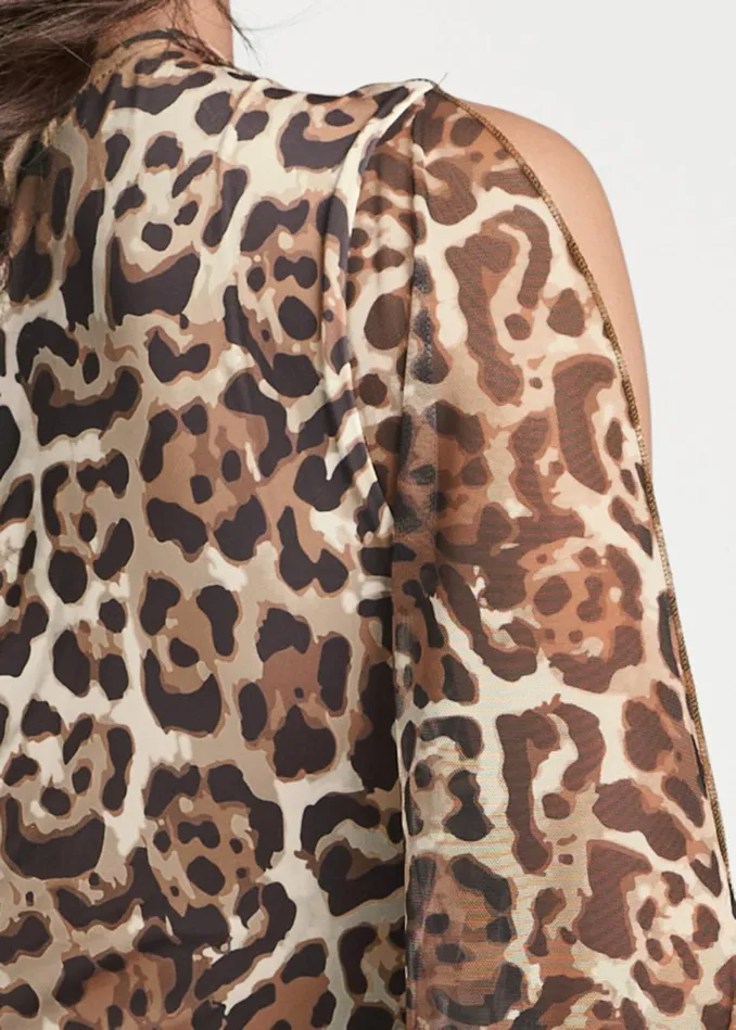EXAGGERATED SLEEVE DRESS Brown Multi Women VENUS Maxi Dresses
