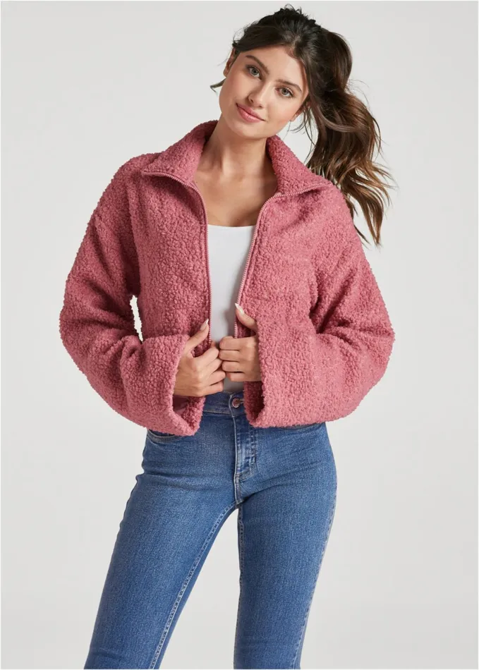 FAUXSHEARLING TEDDY COAT Blush Women VENUS Coats