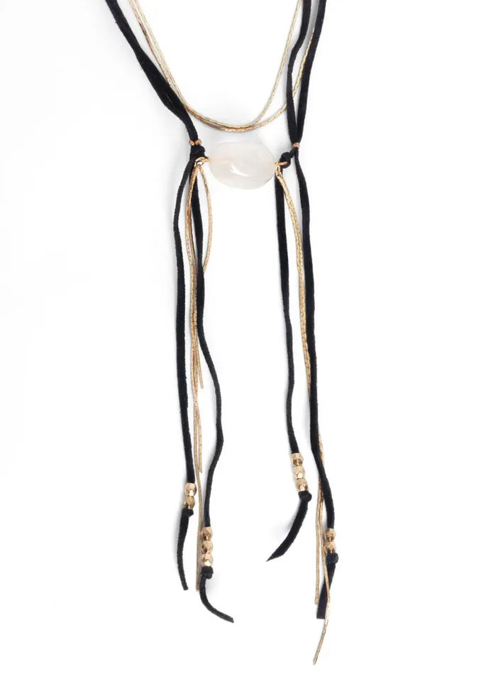 FauxSuede Layer Necklace Black Women VENUS Necklaces