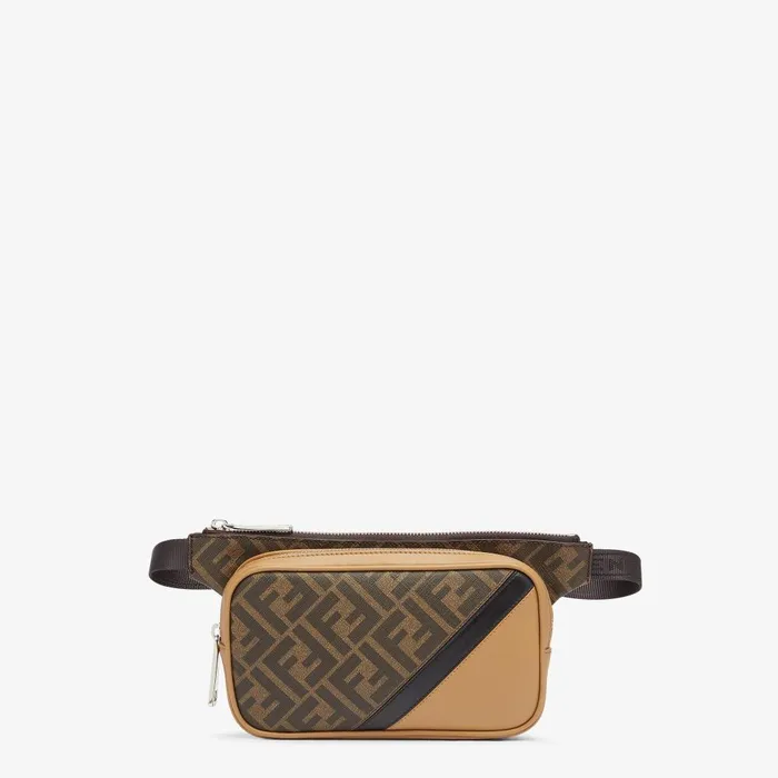 Fendi Belt Bags Fendi Diagonal Belt Bag Brown FF Fabric Belt Bag 8211 Men