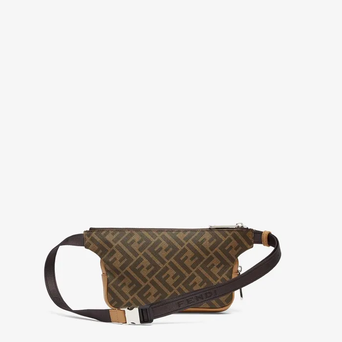 Fendi Belt Bags Fendi Diagonal Belt Bag Brown FF Fabric Belt Bag 8211 Men