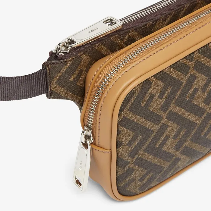 Fendi Belt Bags Fendi Diagonal Belt Bag Brown FF Fabric Belt Bag 8211 Men