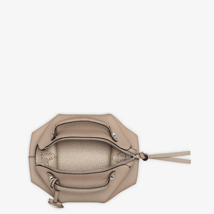 Fendi Boston Bags By The Way Selleria Medium Dove Gray Selleria Bag With 192 Handsewn Topstitches 8211 Women