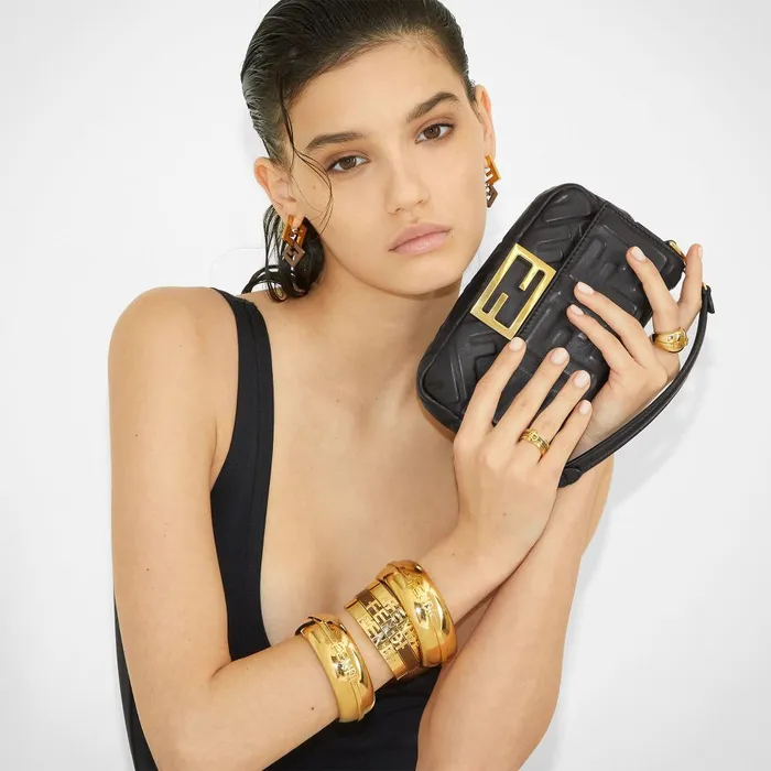 Fendi Bracelets Fendigraphy Bracelet Goldcolored Metal Bracelet 8211 Women