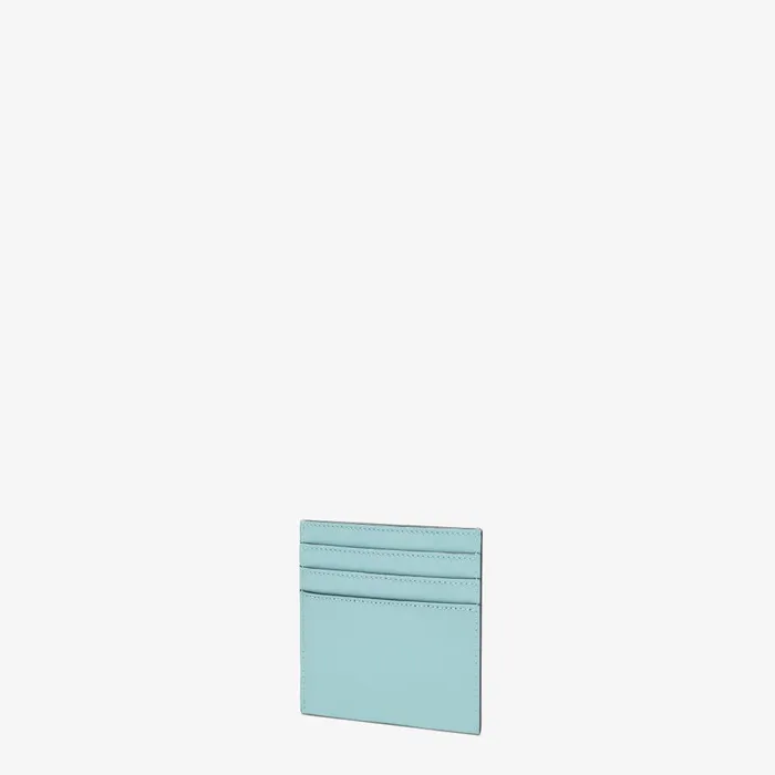 Fendi Card Holders FF Diamonds Card Case Light Blue Leather Flat Card Holder 8211 Women