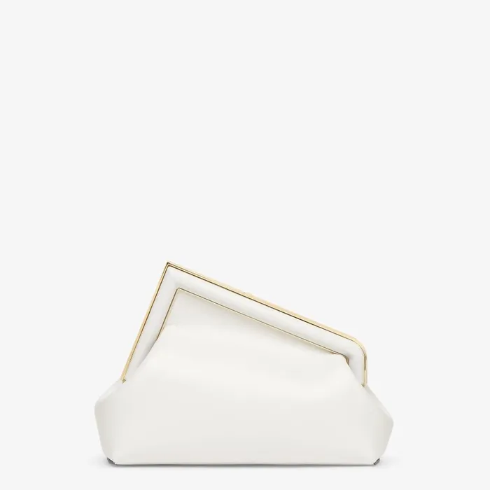 Fendi Clutches and Pouches Fendi First Midi White Leather Bag 8211 Women