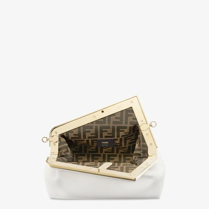 Fendi Clutches and Pouches Fendi First Midi White Leather Bag 8211 Women