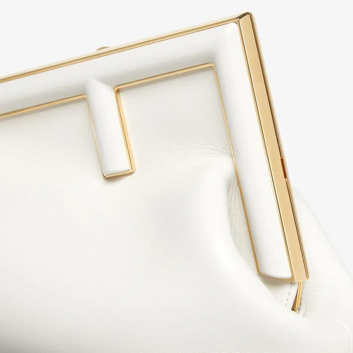 Fendi Clutches and Pouches Fendi First Midi White Leather Bag 8211 Women