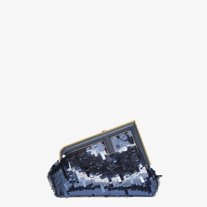 Fendi Clutches and Pouches Fendi First Small Bag Embroidered With Blue Sequins 8211 Women Fendi Clutches and Pouches Fendi First Small Bag Embroidered With Blue Sequins 8211 Women