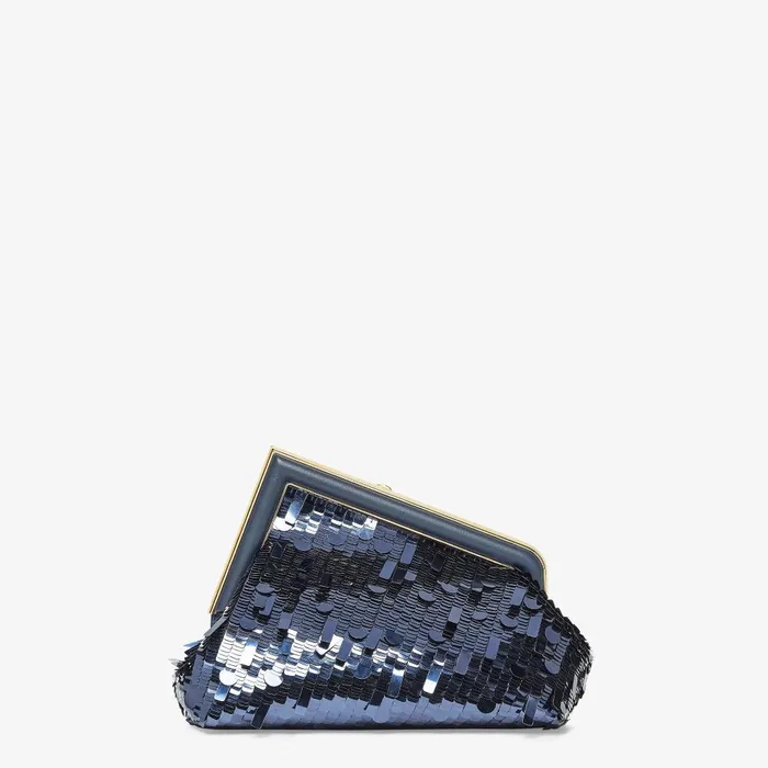 Fendi Clutches and Pouches Fendi First Small Bag Embroidered With Blue Sequins 8211 Women