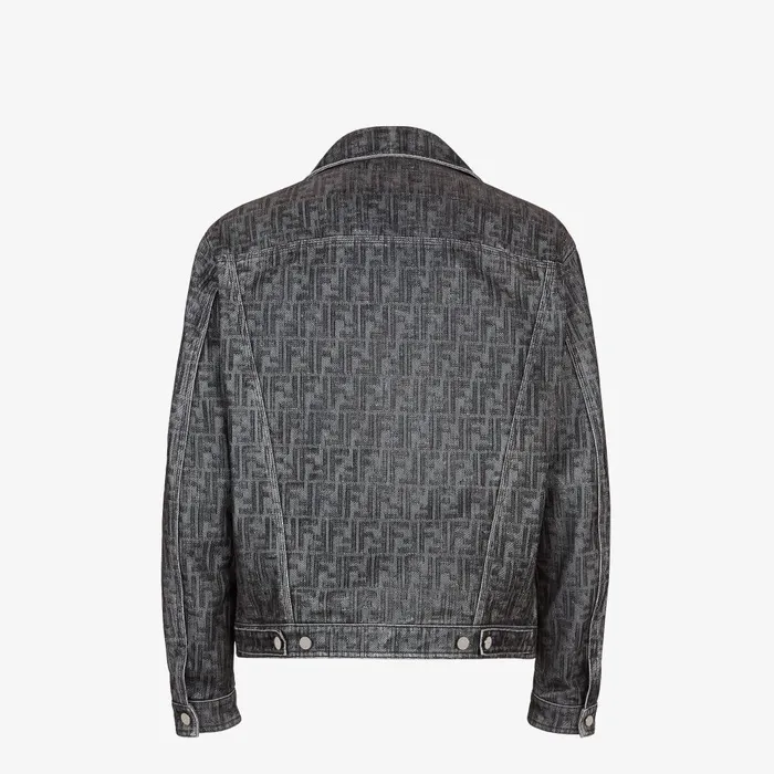 Fendi Coordinated Sets Jeans Jacket Gray FF Jeans Jacket 8211 Men