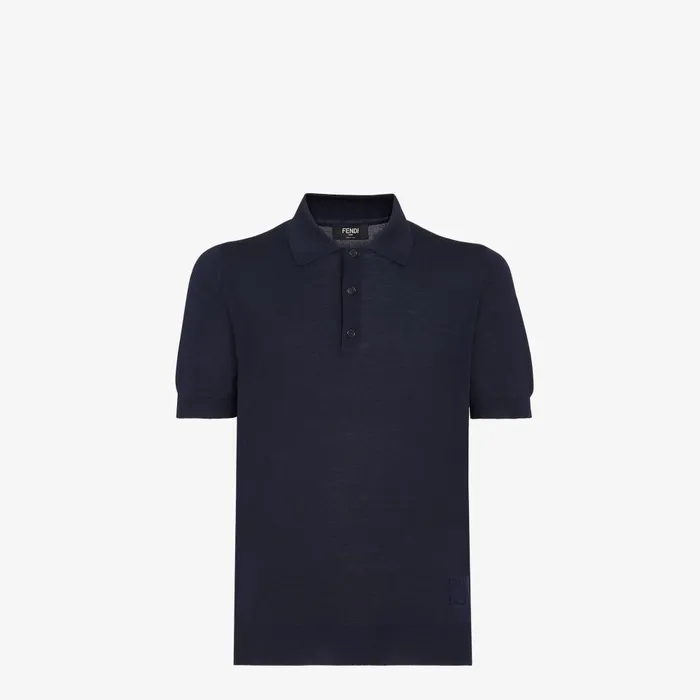 Fendi Coordinated Sets Polo Shirt Blue Wool Polo Shirt 8211 Men