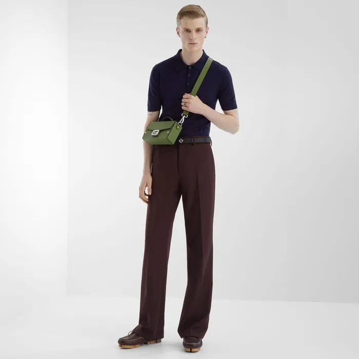 Fendi Coordinated Sets Polo Shirt Blue Wool Polo Shirt 8211 Men