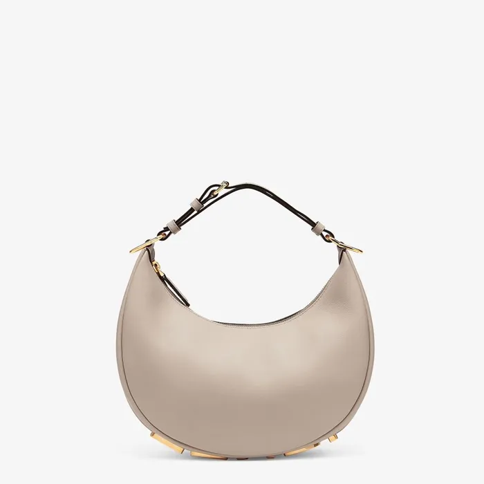 Fendi Hobo Bags Fendigraphy Small Dove Gray Leather Bag 8211 Women