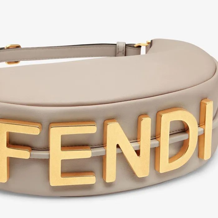 Fendi Hobo Bags Fendigraphy Small Dove Gray Leather Bag 8211 Women