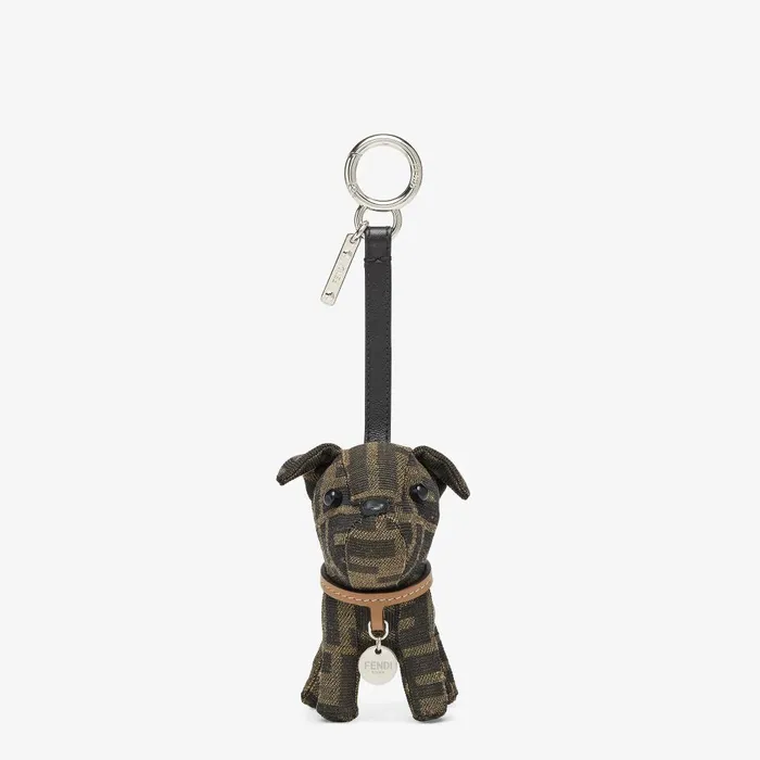 Fendi Key Rings and Bag Accessories Ito Charm Brown Fabric Key Case 8211 Men