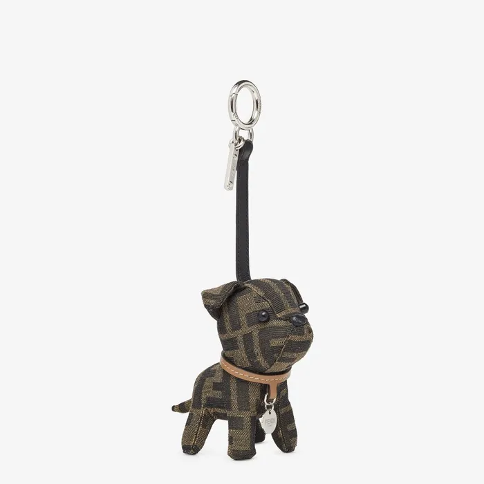 Fendi Key Rings and Bag Accessories Ito Charm Brown Fabric Key Case 8211 Men