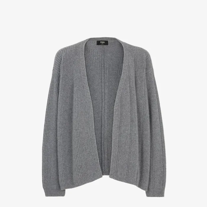 Fendi Knitwear Cardigan Gray Cashmere Cardigan 8211 Men