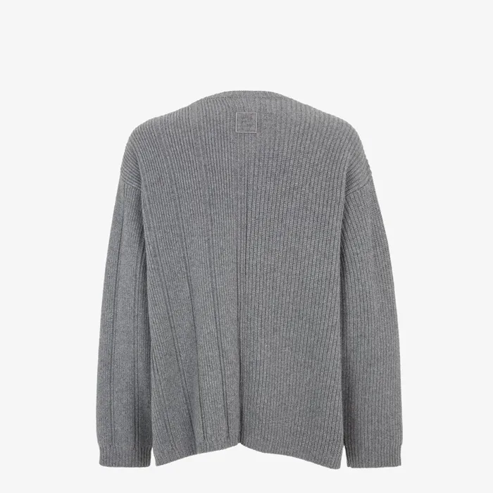 Fendi Knitwear Cardigan Gray Cashmere Cardigan 8211 Men