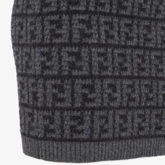 Fendi Knitwear Skirt Black FF Crocheted Cashmere Skirt 8211 Women