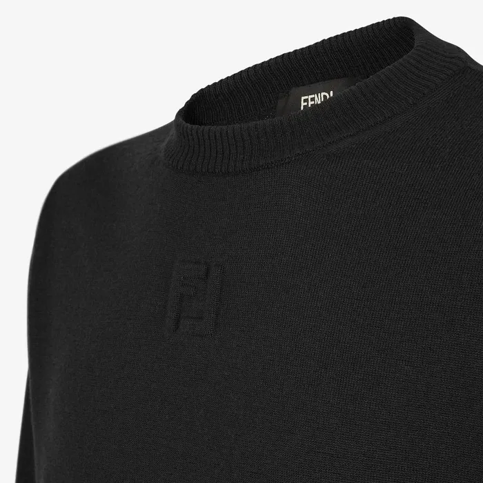 Fendi Knitwear Sweater Black Wool Pullover 8211 Men