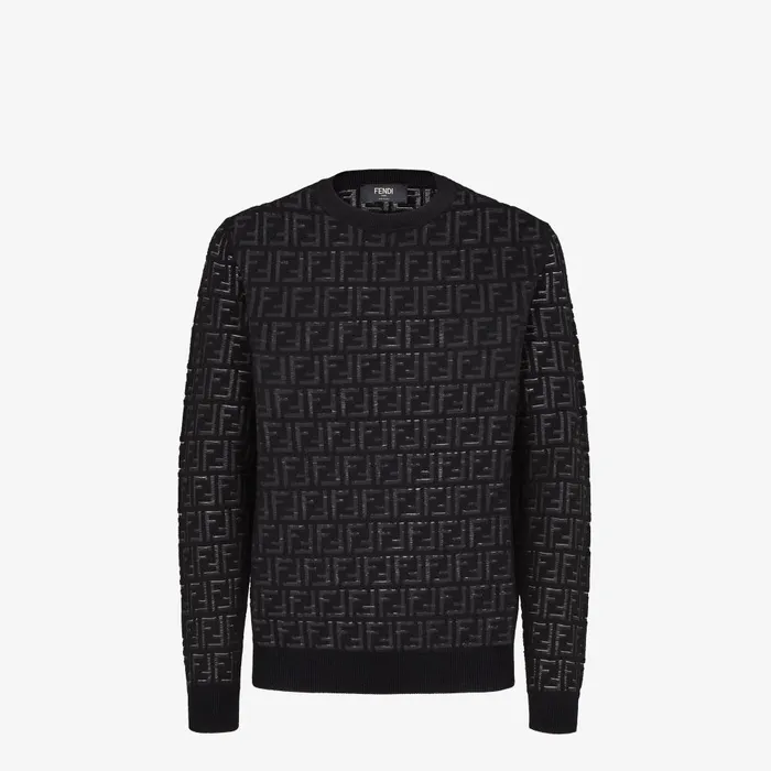 Fendi Knitwear Sweater Sweater In Black Nylon And Wool 8211 Men