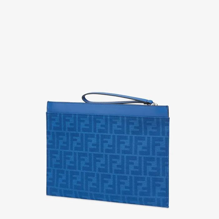 Fendi Mini Bags FF Jacquard Flat Pouch Medium Blue FF Jacquard Pouch 8211 Men