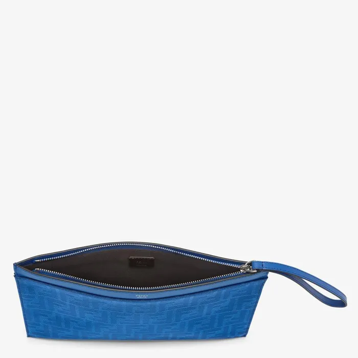 Fendi Mini Bags FF Jacquard Flat Pouch Medium Blue FF Jacquard Pouch 8211 Men