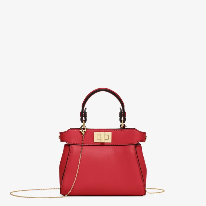 Fendi Miniature Bags Nano Peekaboo Red Nappa Leather Miniature Bag 8211 Women Fendi Miniature Bags Nano Peekaboo Red Nappa Leather Miniature Bag 8211 Women