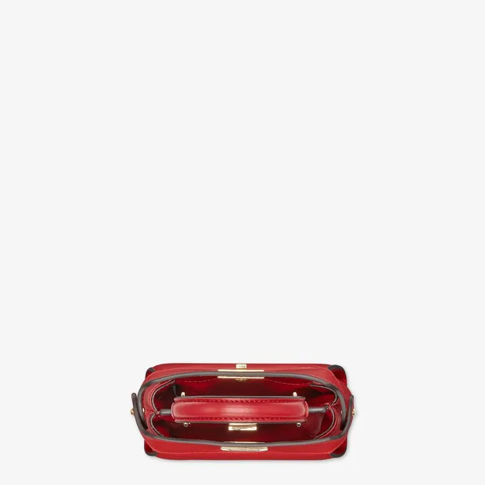 Fendi Miniature Bags Nano Peekaboo Red Nappa Leather Miniature Bag 8211 Women