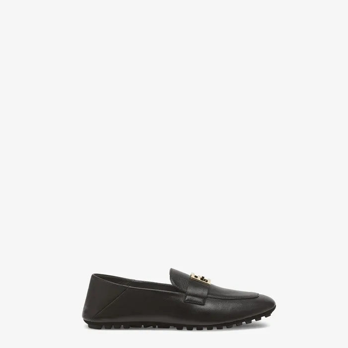 Fendi Mocassins and Loafers Baguette Black Leather Loafers 8211 Women