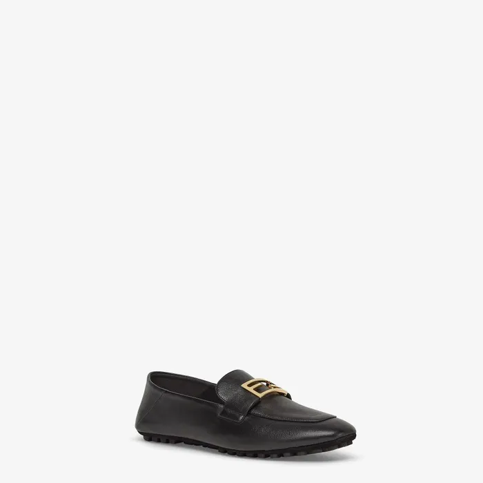 Fendi Mocassins and Loafers Baguette Black Leather Loafers 8211 Women