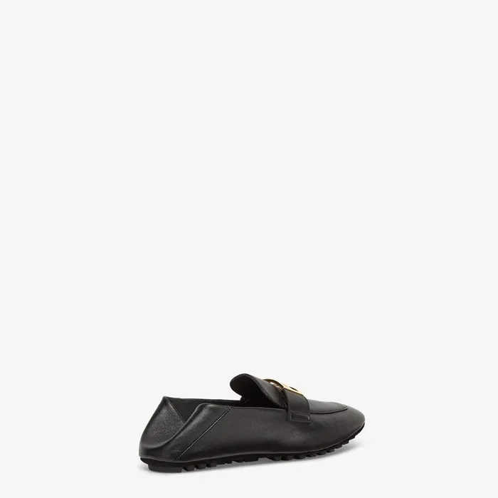 Fendi Mocassins and Loafers Baguette Black Leather Loafers 8211 Women