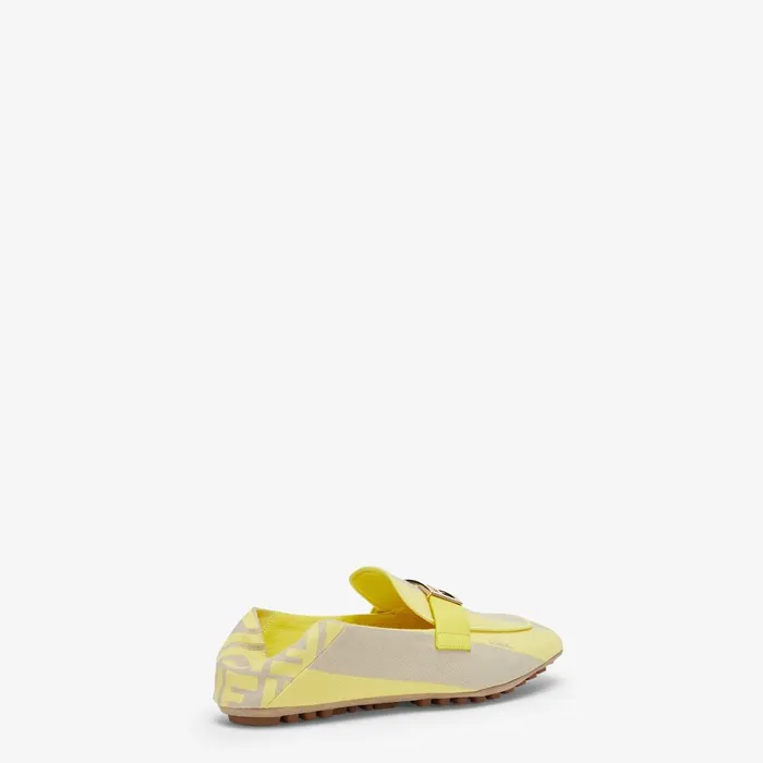Fendi Mocassins and Loafers Baguette Yellow Canvas Loafers 8211 Women