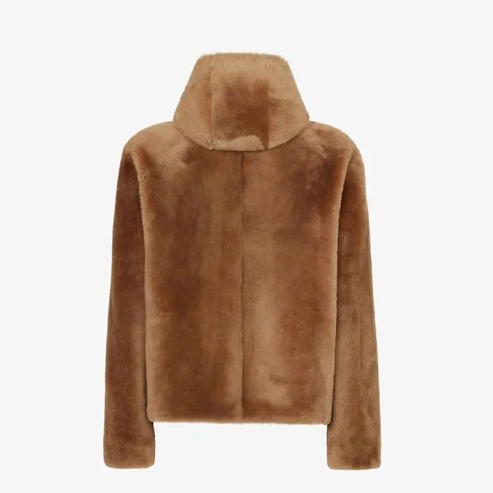 Fendi Outerwear Blouson Brown Shearling Jacket 8211 Men