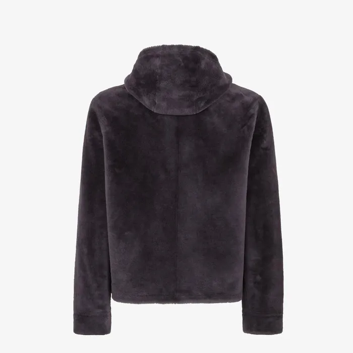 Fendi Outerwear Blouson Gray Shearling Jacket 8211 Men