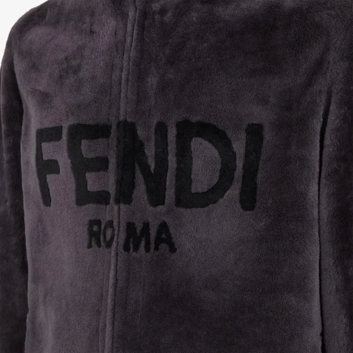 Fendi Outerwear Blouson Gray Shearling Jacket 8211 Men