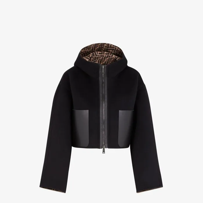 Fendi Outerwear Jacket Black Wool Jacket 8211 Women