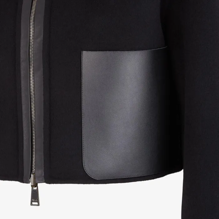Fendi Outerwear Jacket Black Wool Jacket 8211 Women